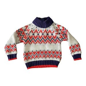 Vintage 70’s/80’s Thick Knit Fair Isle Ski Sweater 12 Months